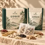 십전대보탕 · 약재 키트 · AI 생성 포장 시안