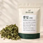 뽕잎 (상엽) / Mulberry Loose Leaves BOYAK pouch and actual sold ingredient packaging example