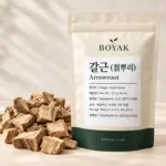 갈근 (칡뿌리) / Arrowroot BOYAK pouch and actual sold ingredient packaging example