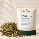 측백엽 (측백나무잎) / Biota Leaves BOYAK pouch and actual sold ingredient packaging example