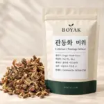 관동화  머위 / Coltsfoot ( Tussilago farfara ) BOYAK pouch and actual sold ingredient packaging example