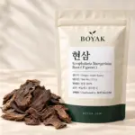 현삼 / Scrophularia Buergeriana Root ( Figwort ) BOYAK pouch and actual sold ingredient packaging example