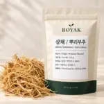 삼채 / 뿌리부추 / Allium Tuberosum / Garlic Chives BOYAK pouch and actual sold ingredient packaging example
