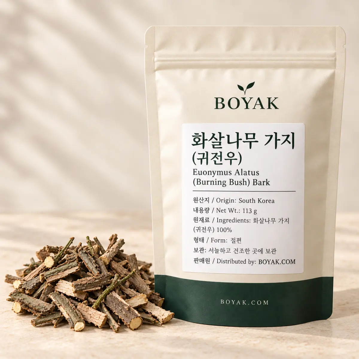 화살나무 가지 (귀전우) / Euonymus Alatus (Burning Bush) Bark