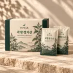 곽향정기산 · 달인 탕약 · AI 생성 포장 시안