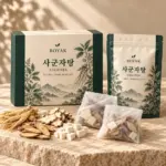 사군자탕 · 약재 키트 · AI 생성 포장 시안